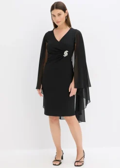 Vestido corto con capa de gasa fina