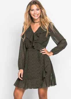 Vestido corto con efecto cruzado