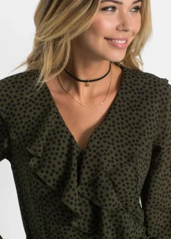 Vestido corto con efecto cruzado