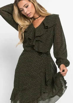 Vestido corto con efecto cruzado