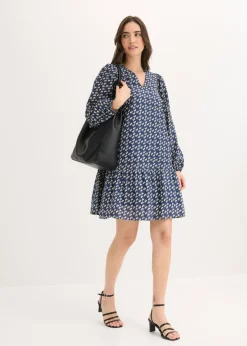 Vestido corto con estructura arrugada