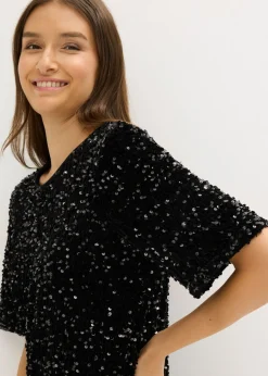Vestido corto con lentejuelas