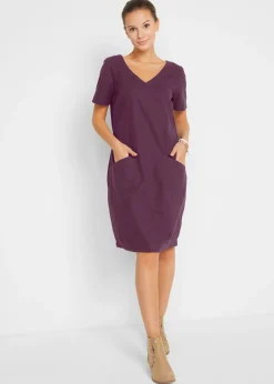 Vestido corto con lino