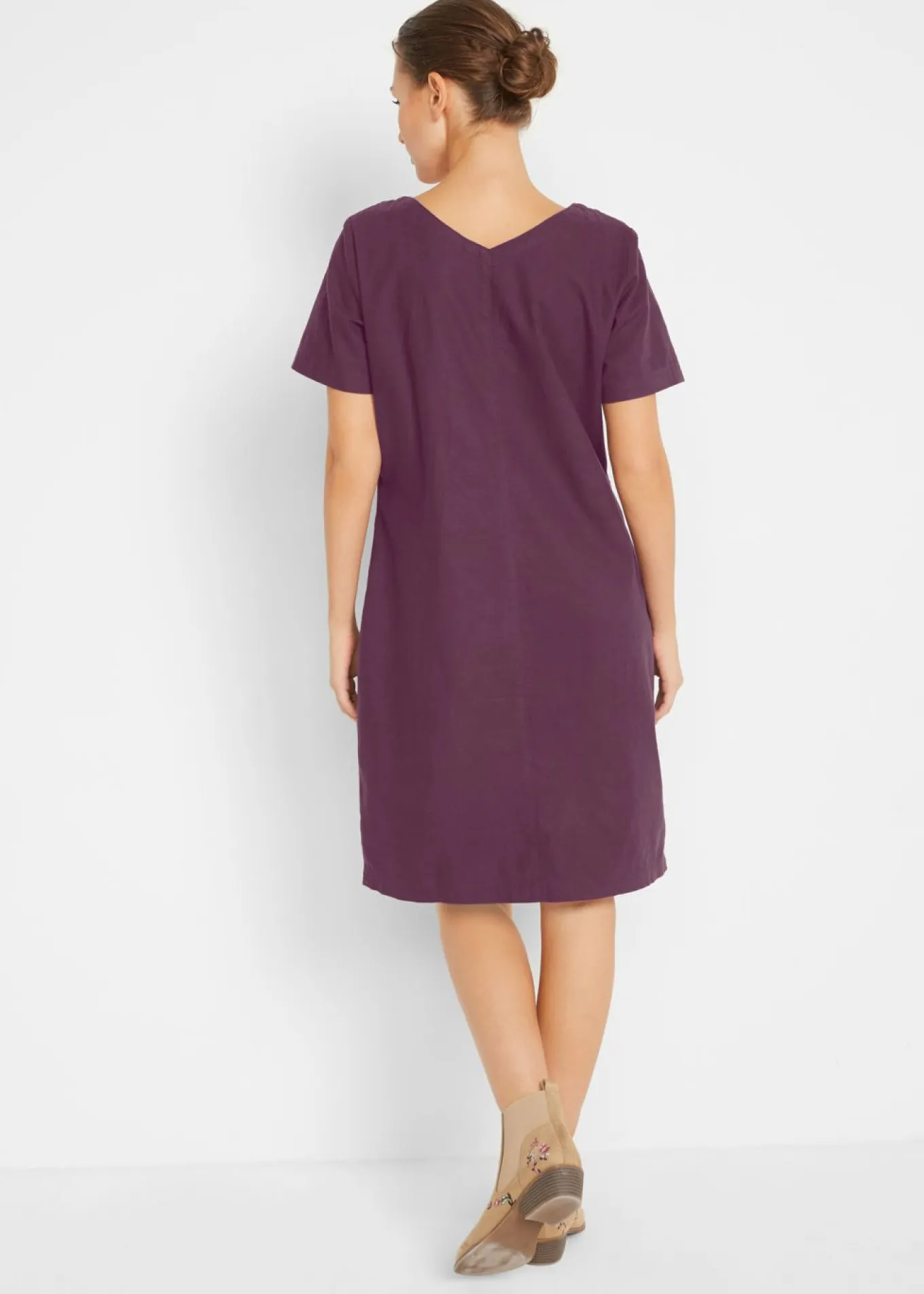 Vestido corto con lino