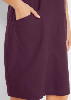 Vestido corto con lino