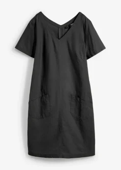 Vestido corto con lino