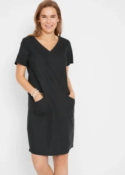 Vestido corto con lino