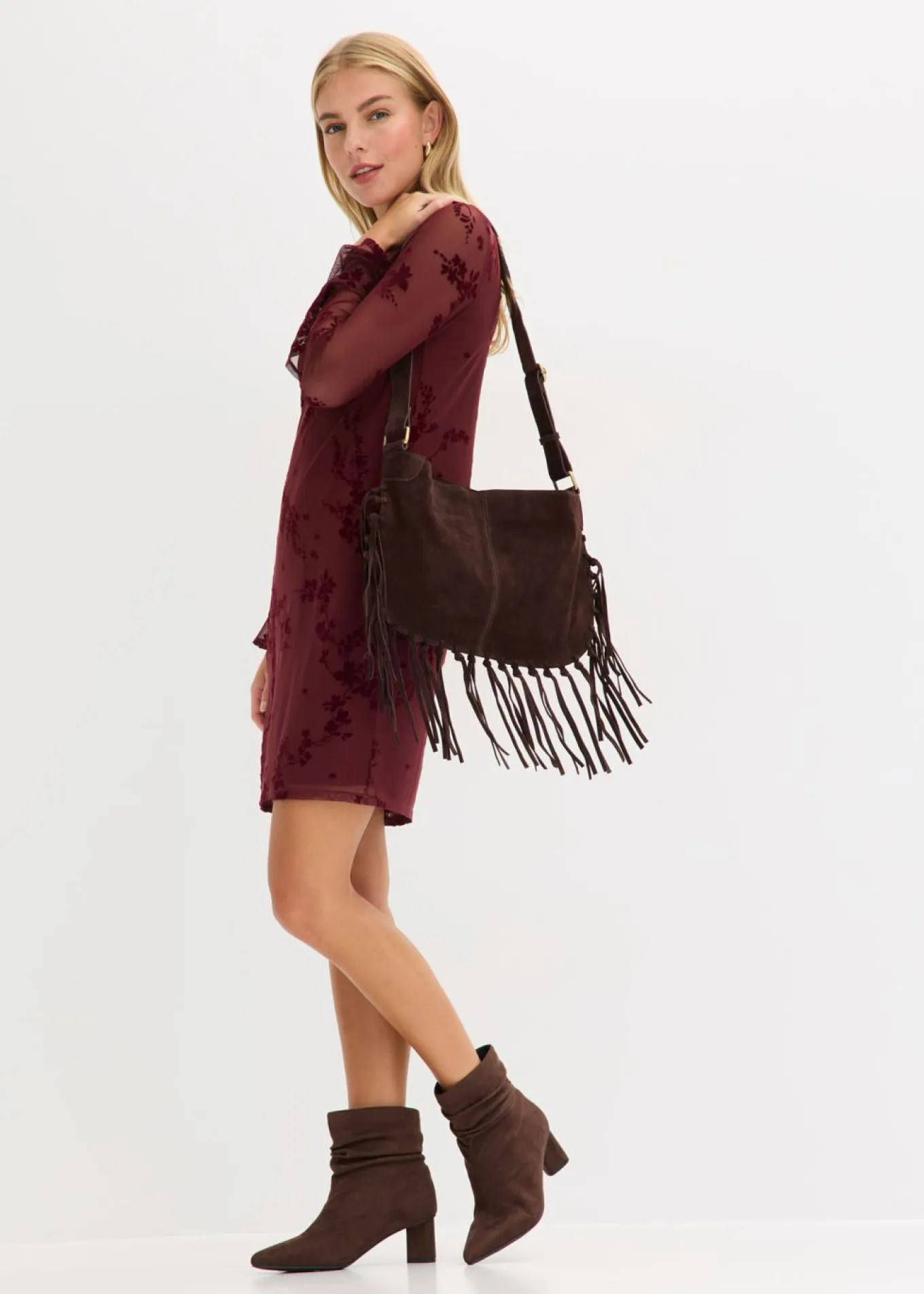 Vestido corto con malla