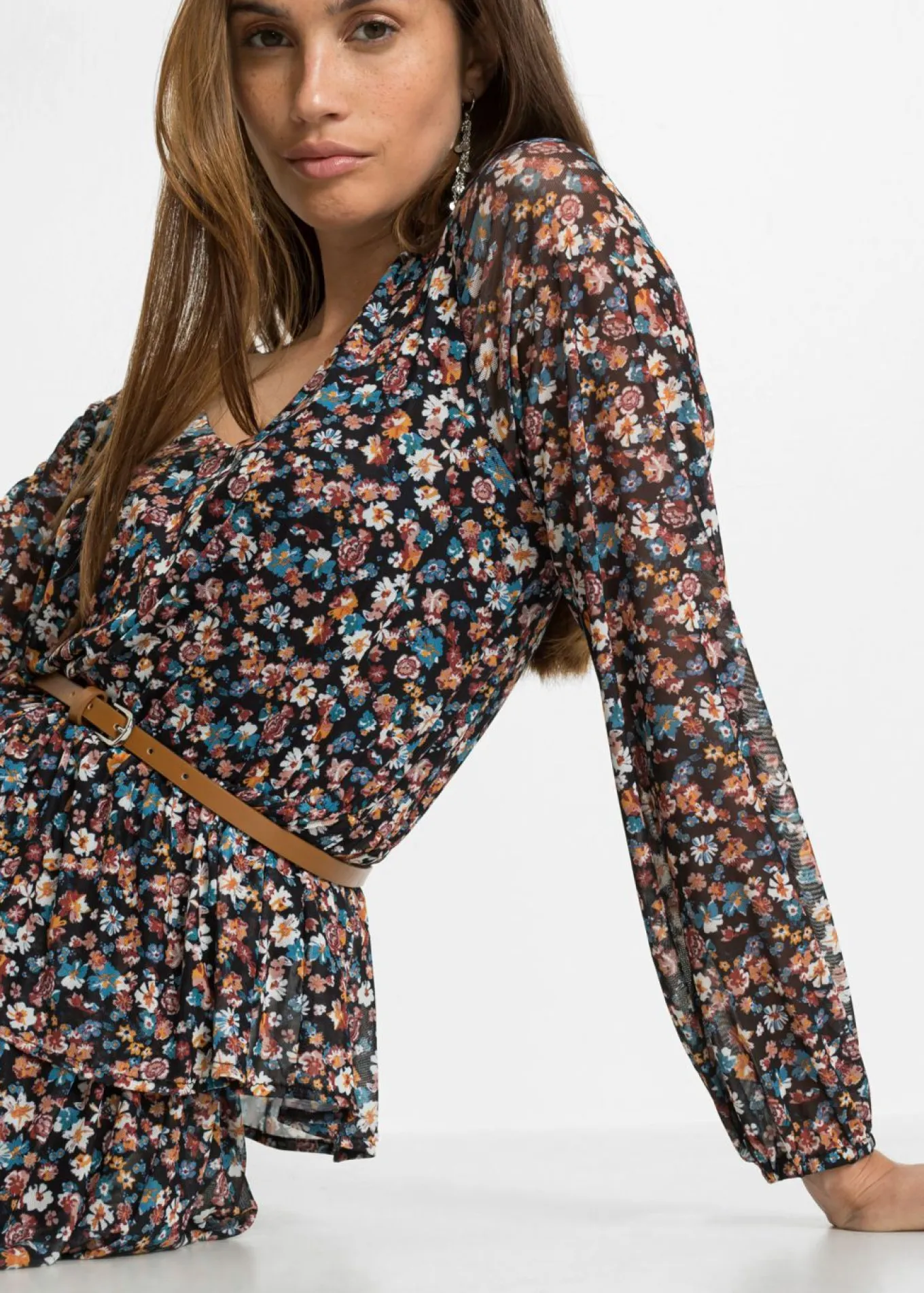 Vestido corto de malla