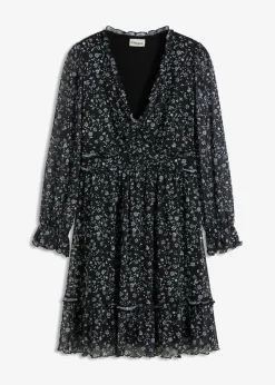 Vestido corto de malla fina