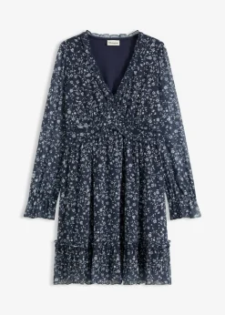 Vestido corto de malla fina