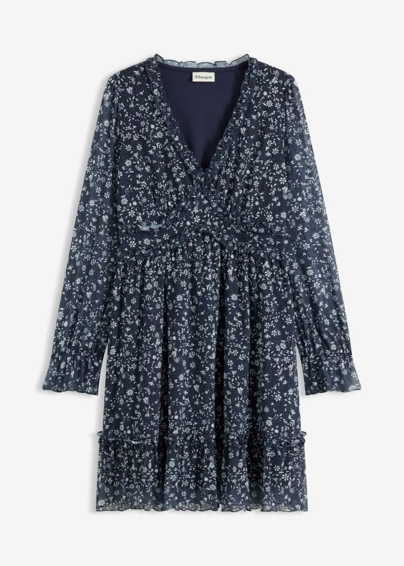 Vestido corto de malla fina