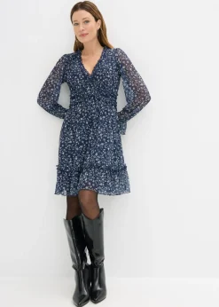 Vestido corto de malla fina