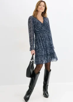 Vestido corto de malla fina