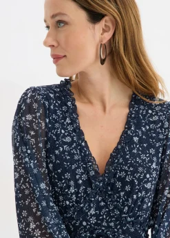 Vestido corto de malla fina