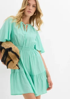 Vestido corto de mezcla de viscosa fluida