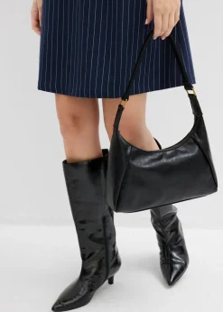Vestido corto de mezcla de viscosa con raya diplomática