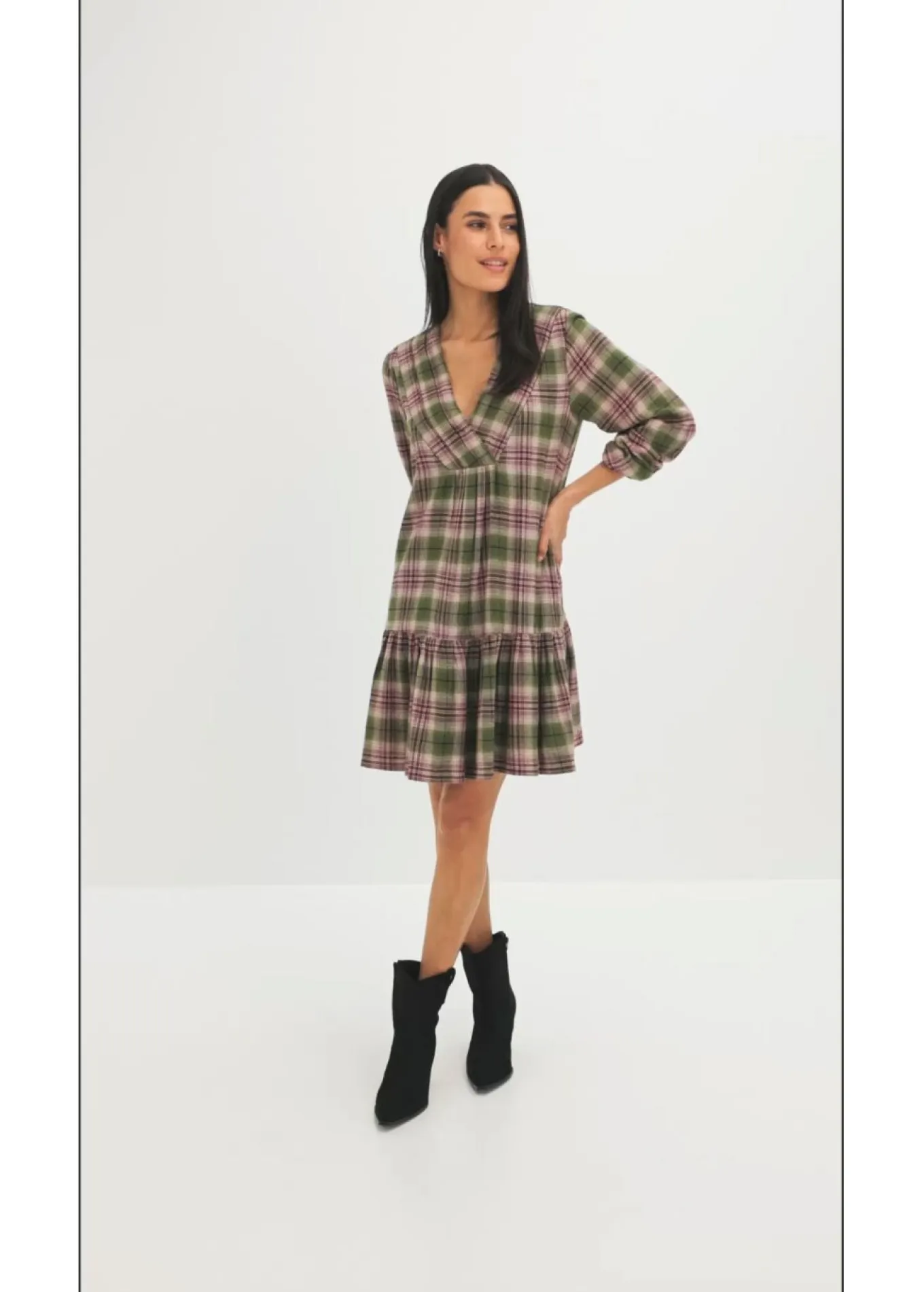 Vestido corto de mezcla de algodón