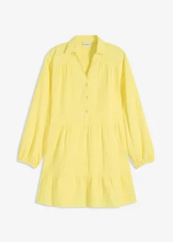 Vestido corto de muselina con paneles