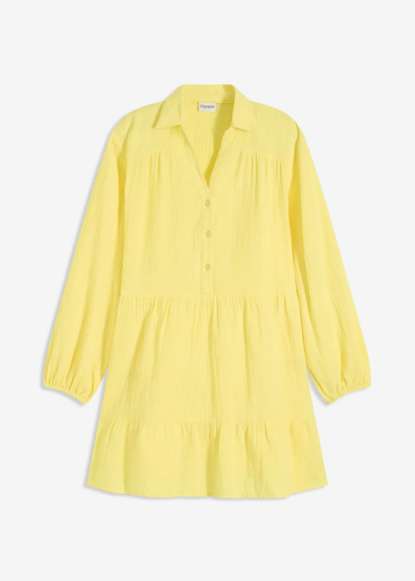Vestido corto de muselina con paneles