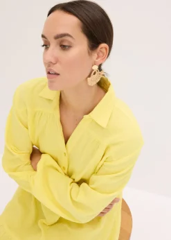 Vestido corto de muselina con paneles