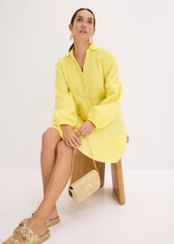 Vestido corto de muselina con paneles