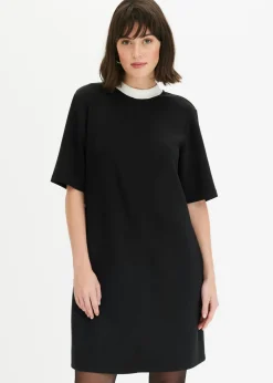 Vestido corto de neopreno con cuello alto