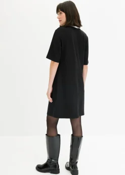 Vestido corto de neopreno con cuello alto