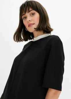 Vestido corto de neopreno con cuello alto
