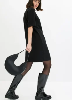 Vestido corto de neopreno con cuello alto