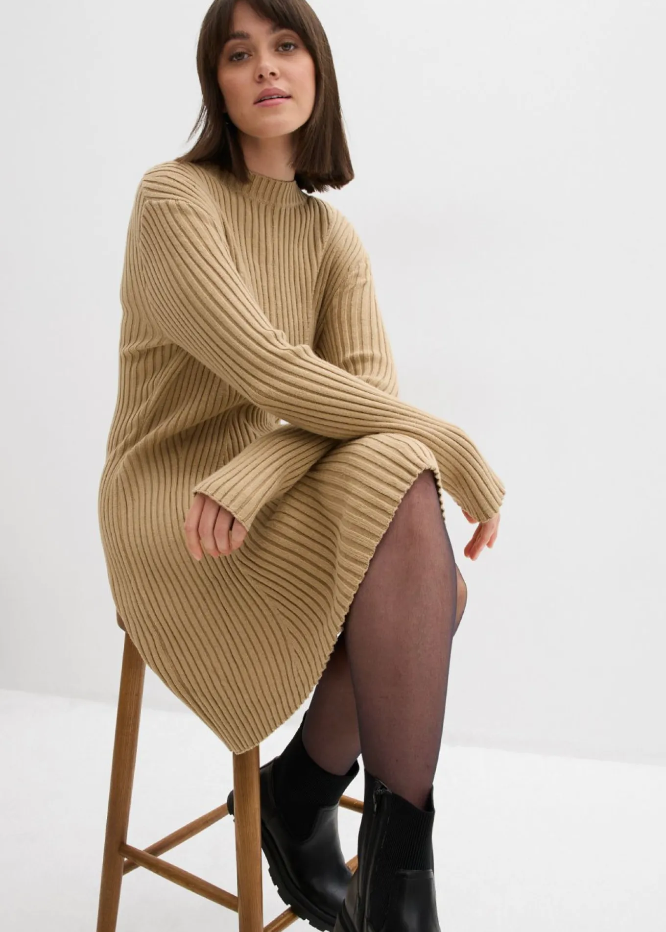 Vestido corto de punto de suave mezcla de viscosa