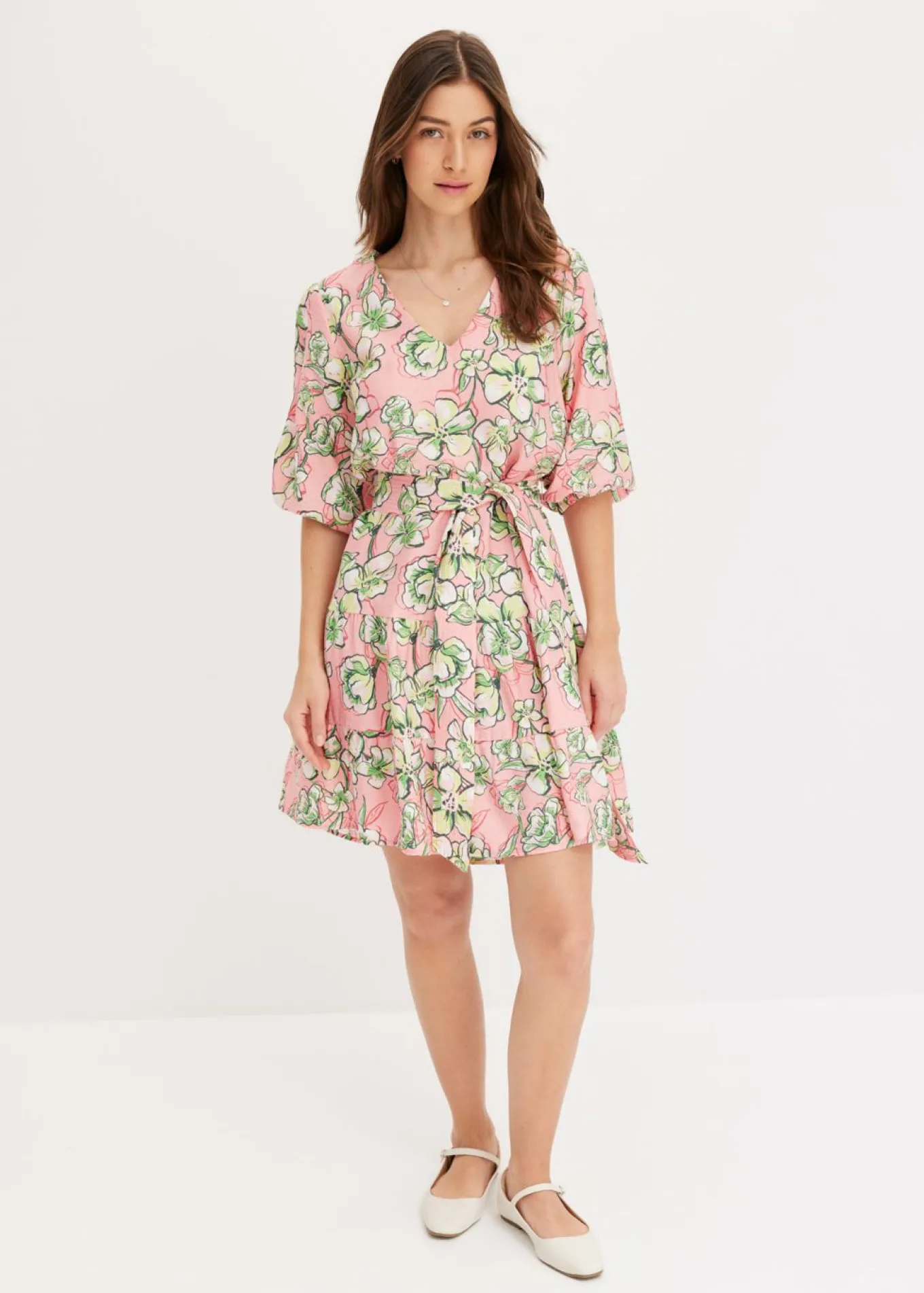 Vestido corto de suave mezcla de viscosa