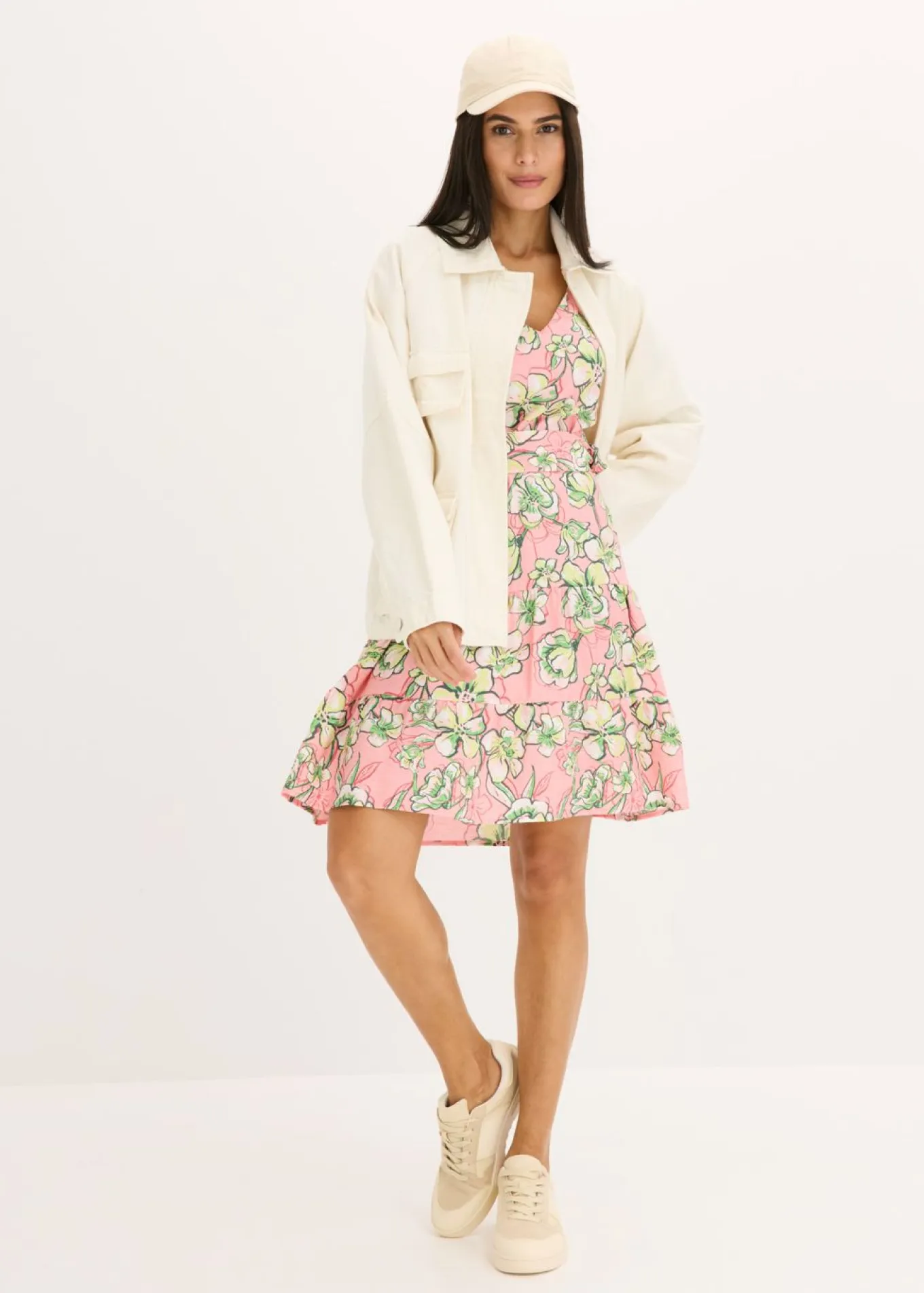 Vestido corto de suave mezcla de viscosa