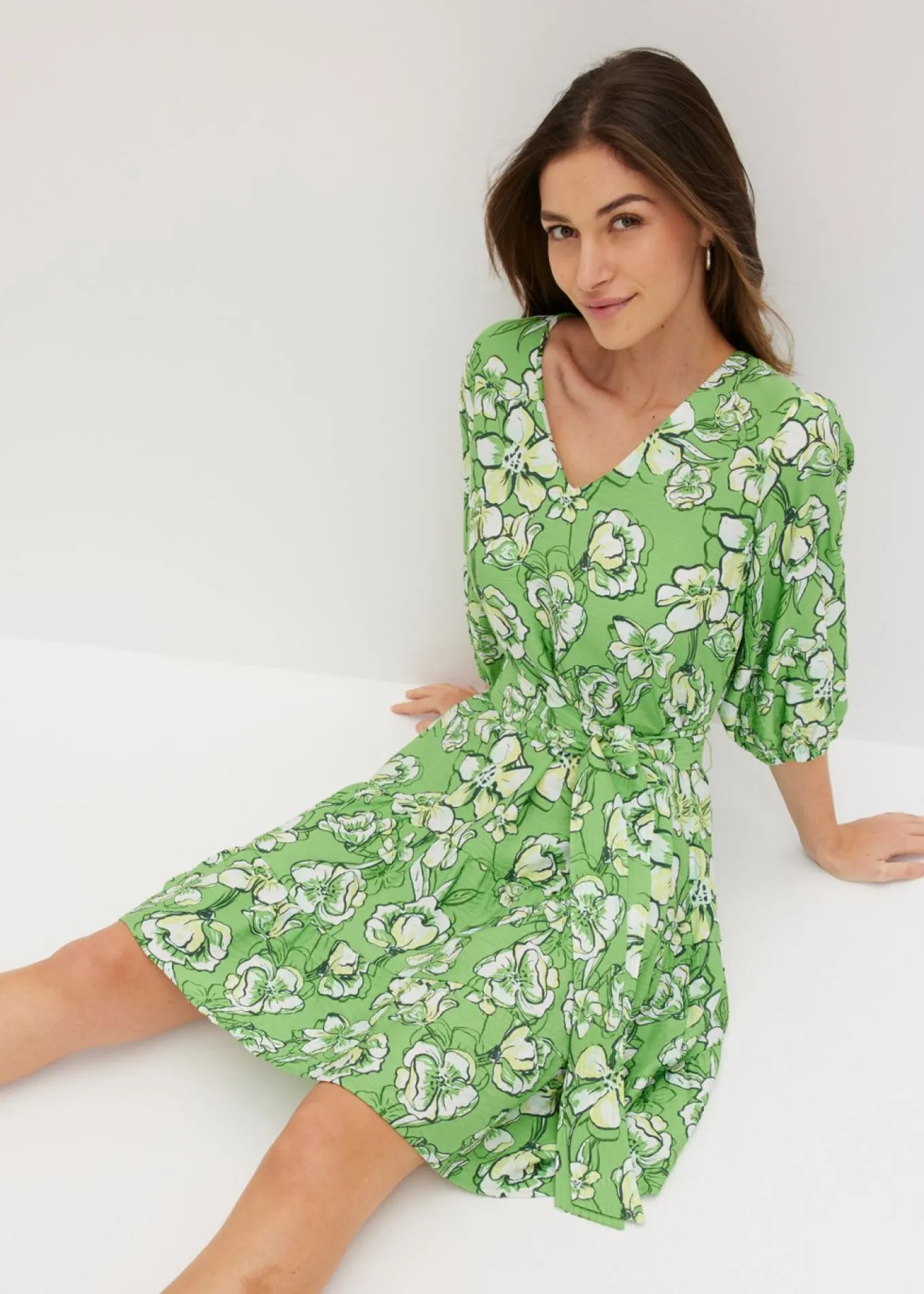 Vestido corto de suave mezcla de viscosa