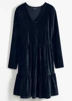 Vestido corto de terciopelo elástico
