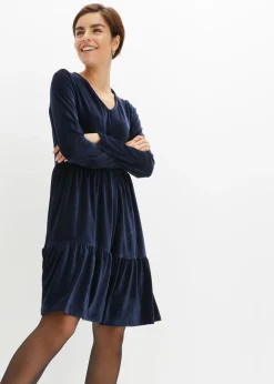 Vestido corto de terciopelo elástico