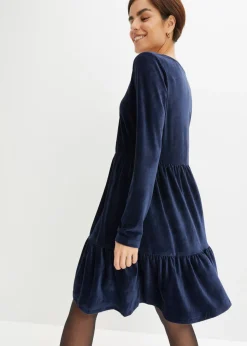 Vestido corto de terciopelo elástico