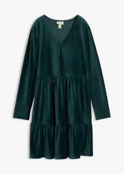 Vestido corto de terciopelo elástico