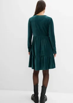 Vestido corto de terciopelo elástico