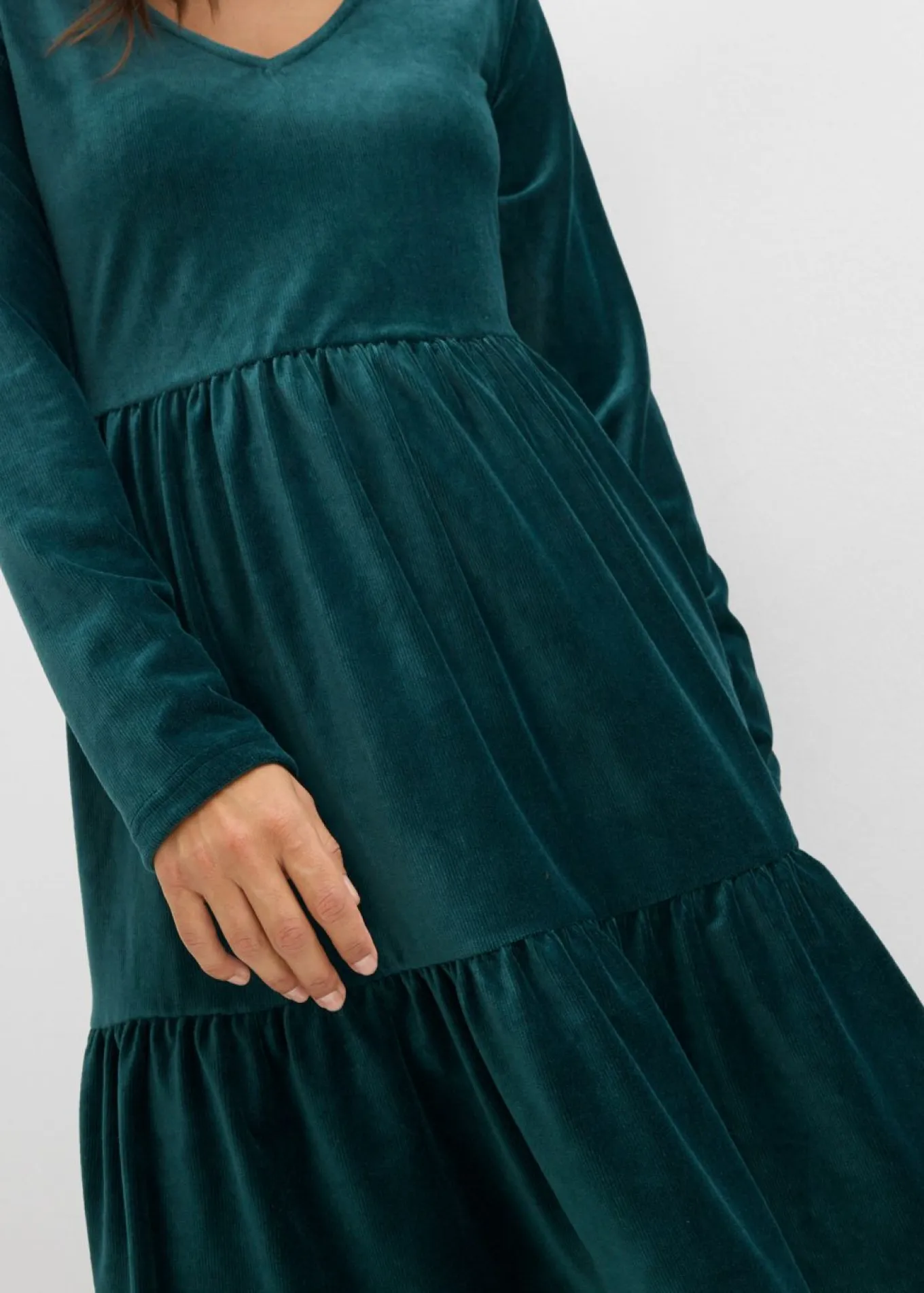 Vestido corto de terciopelo elástico