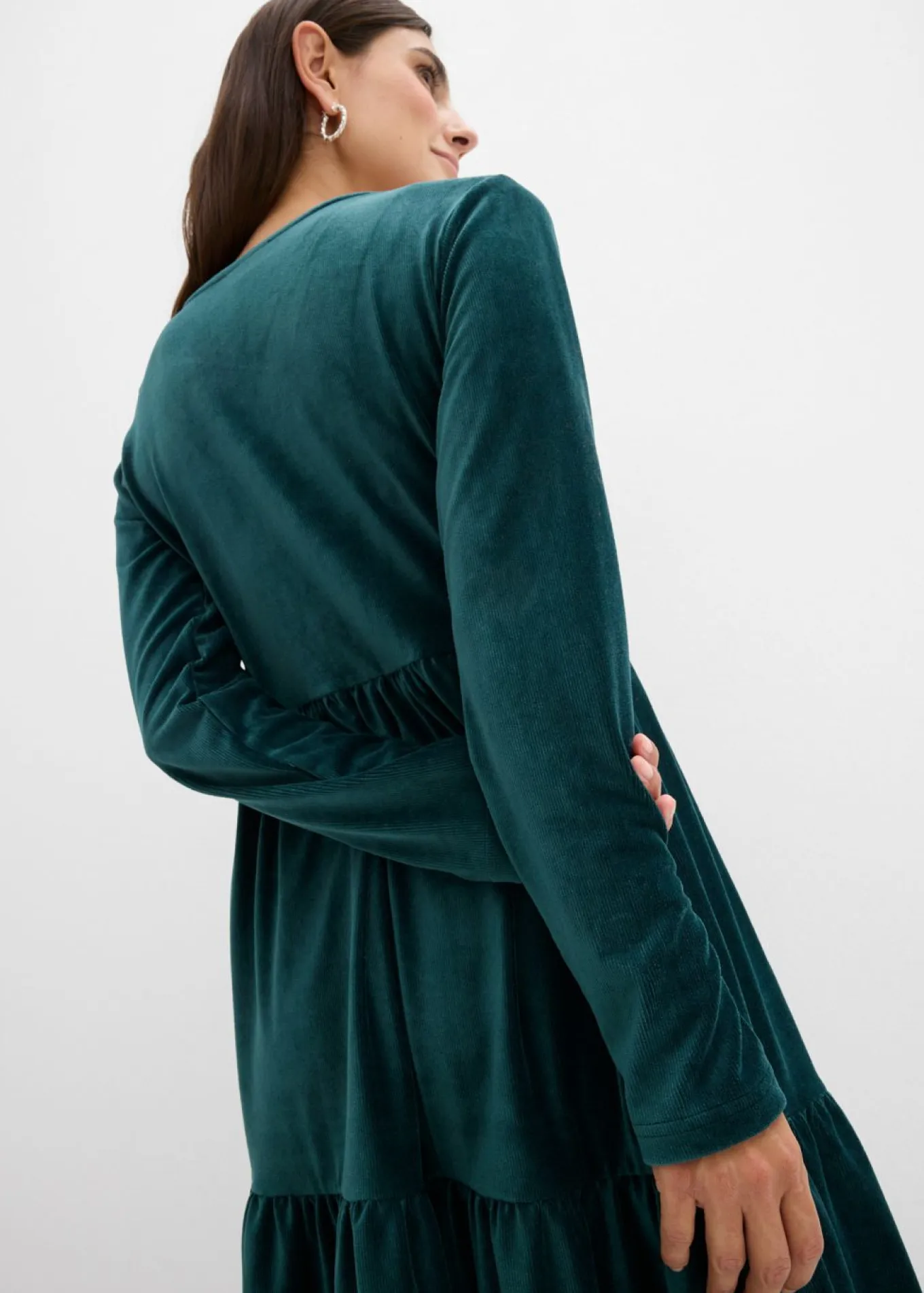 Vestido corto de terciopelo elástico