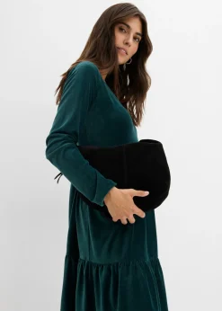 Vestido corto de terciopelo elástico
