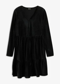 Vestido corto de terciopelo elástico