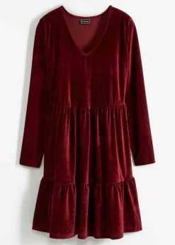 Vestido corto de terciopelo elástico