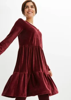 Vestido corto de terciopelo elástico