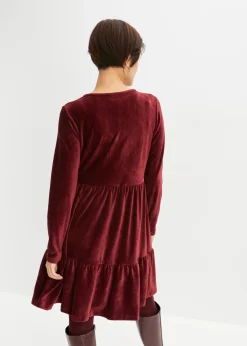 Vestido corto de terciopelo elástico