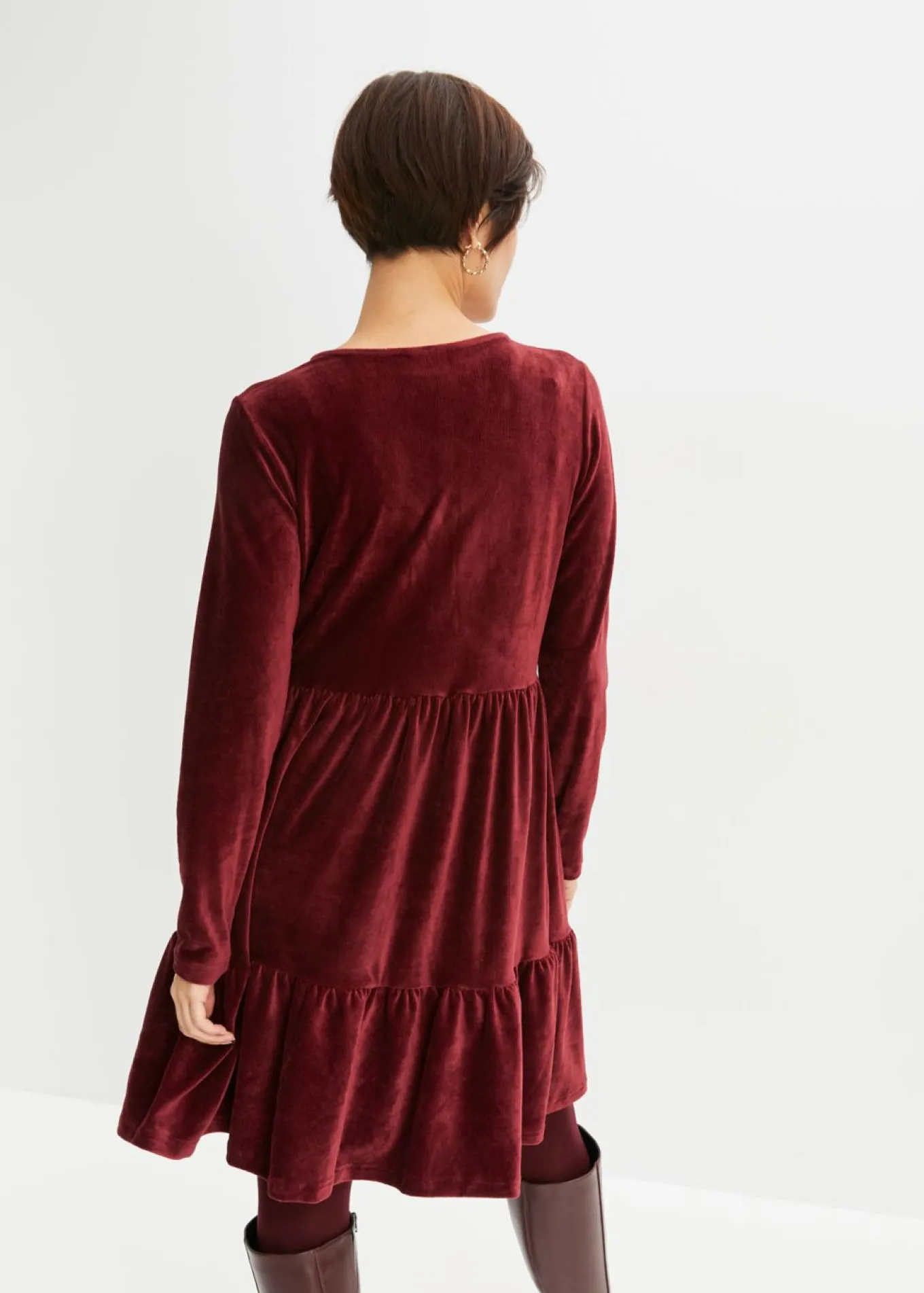 Vestido corto de terciopelo elástico