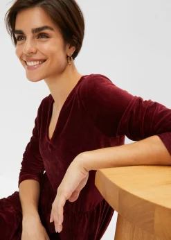 Vestido corto de terciopelo elástico