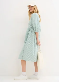 Vestido cruzado de material estructurado