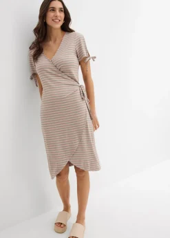 Vestido cruzado de mezcla fluida de viscosa y elastano